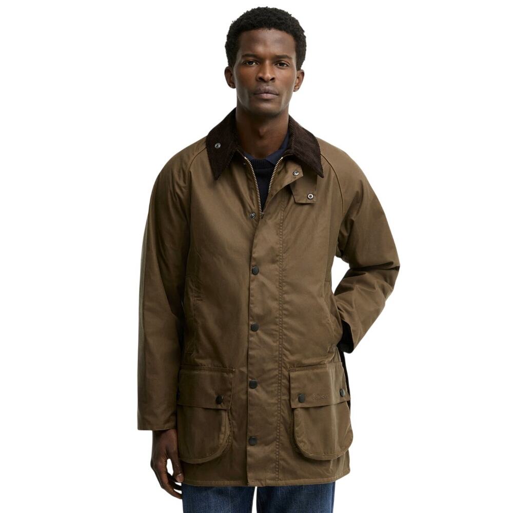 Barbour Mens XL Bark Beaufort Full-Zip Waxed Country Jacket Dark Academia HR12-8